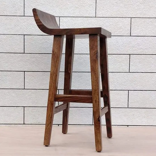 Solid Sheesham Wood Mac Bar Chair – Premium Indoor Bar Stool
