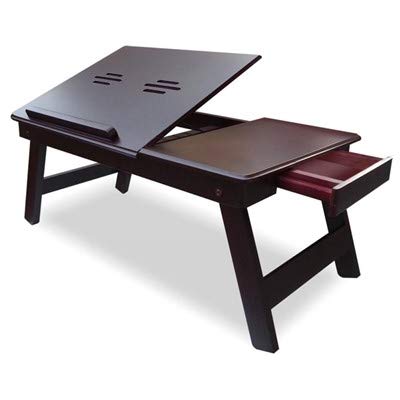 Multipurpose Foldable Bed Table | Study Table | Laptop Table | Non-Slip Legs/Engineered Wood