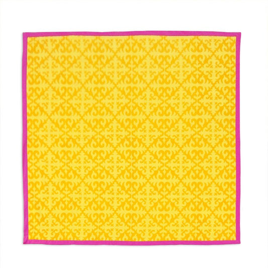 Vliving Shyrdak Yellow Cotton Table Cover – Vibrant Moroccan Print