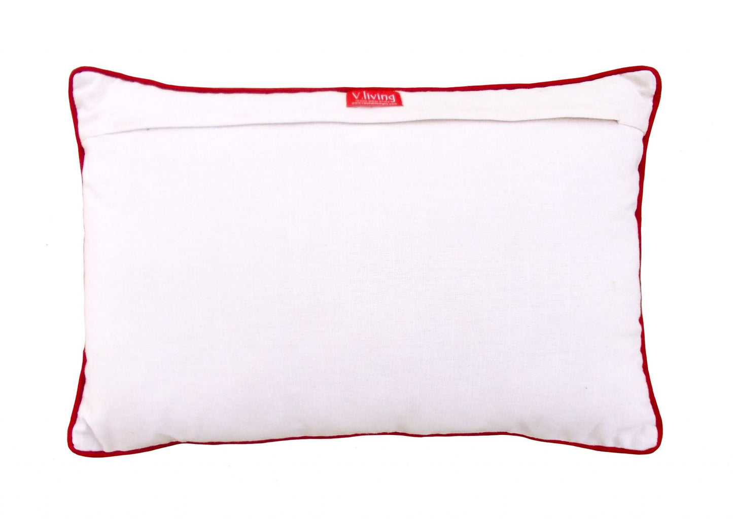 Vintage Postcard Style Linen Valentine Pillow Cover with Rose Embroidery