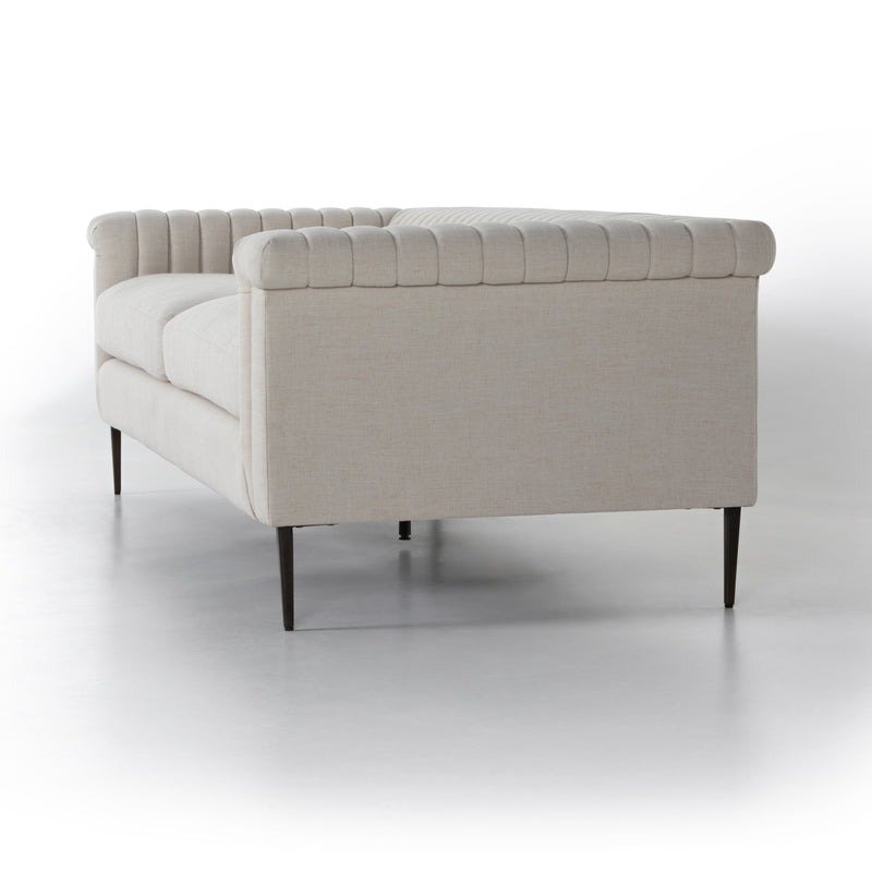 Watts Cushion Sofa Premium Solid Wood Iron Frame Ivory Upholstery