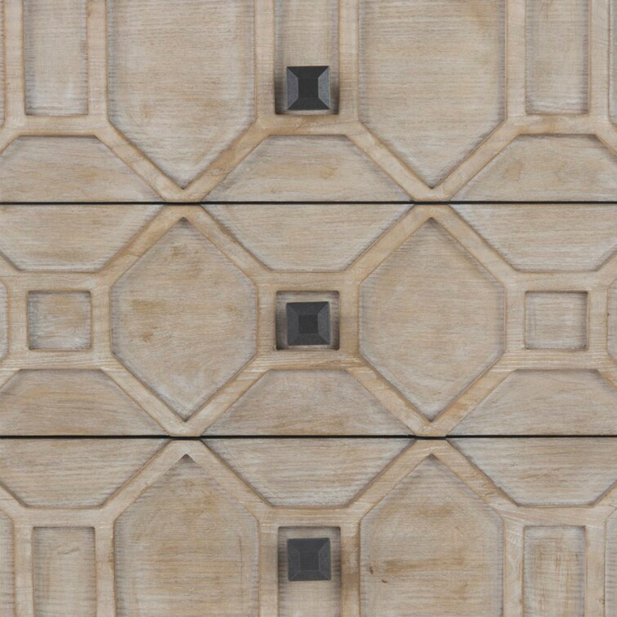 Elegant Smoke Grey Mango Wood Chest Drawer Sideboard