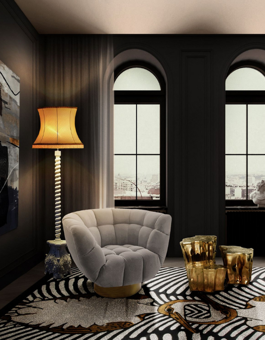 Luxurious Queen Velvet Barrel Armchair - Elegant, Customizable, Metal Base Home Furnishing