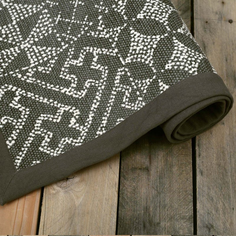 Handcrafted Grey Geometric Cotton Rug – 24×36 Inch Accent