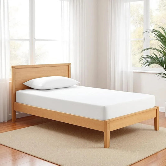 Premium 300TC White Cotton Satin Fitted Sheet Set