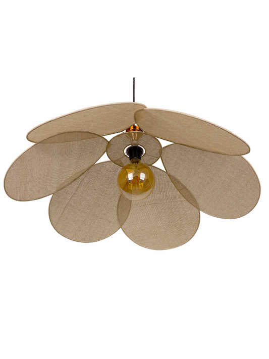 Contemporary 30-inch Burlap Flower Petal Designer Pendant Hanging Light