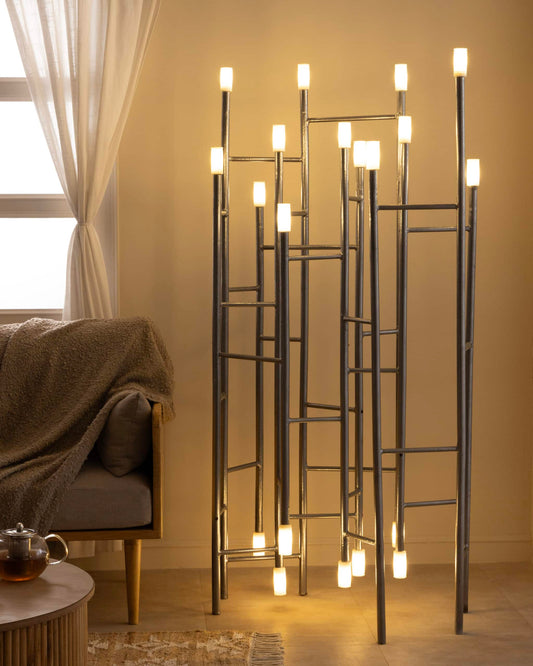 Siri Lux Floating Alabaster Stone Floor Lamp – Modern Bauhaus Design