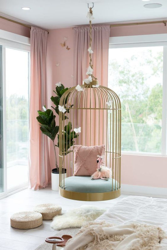 Elegant Metal Birdcage Swing Chair for Balcony & Living Room Decor