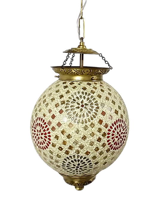 Brass Antique Glass 1-Light Pendant Light – 25.4 cm