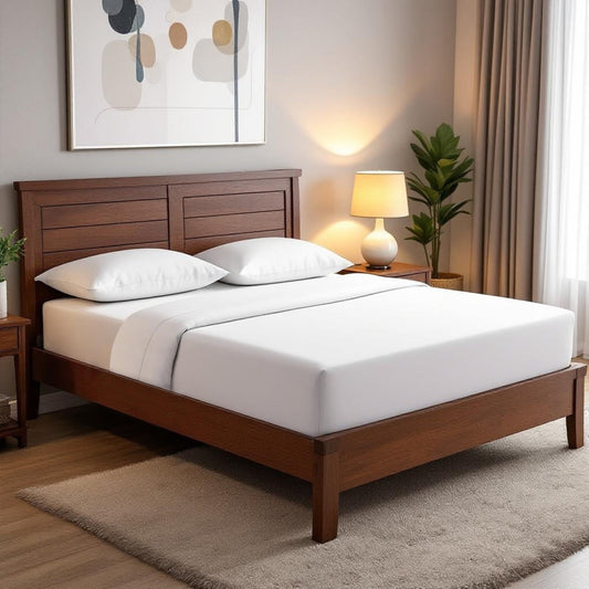 Premium 600TC Luxury White Cotton Satin Flat Sheet Set