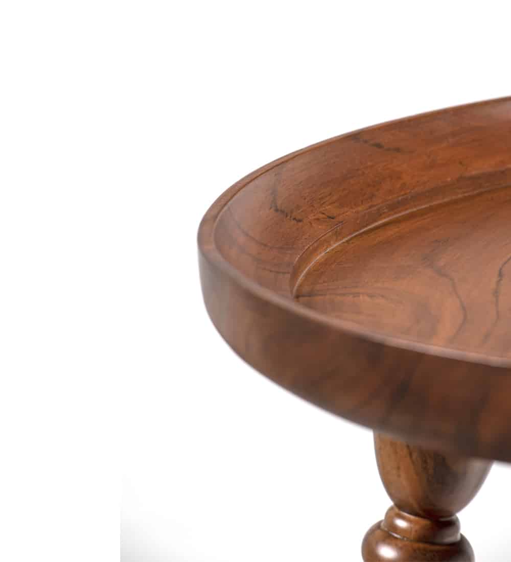 Elegant Trio Walnut Side Table with Polished Glass Top