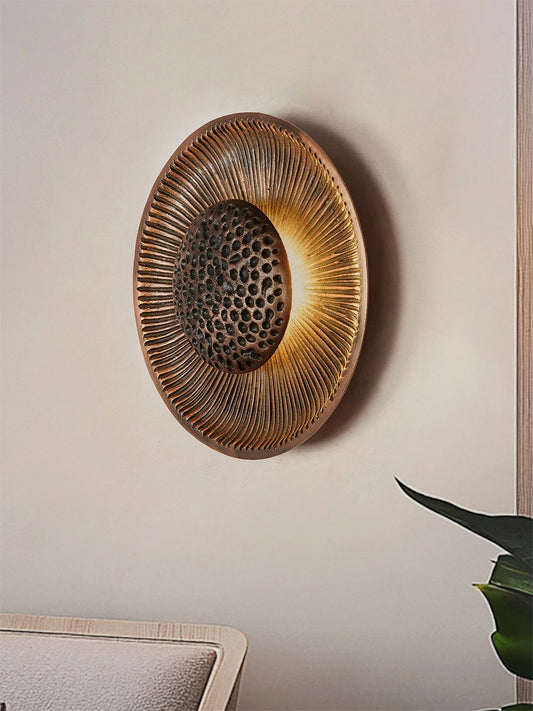 Modern Copper Eclipse LED Wall Sconce for Stylish Ambient Home Lighting