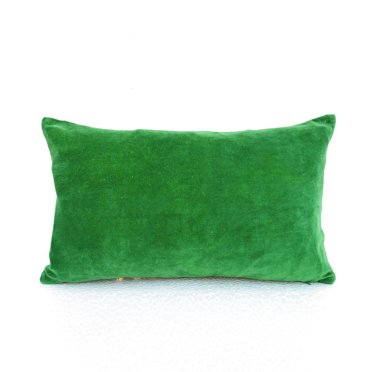 Festive Christmas Linen Pillow Cover with Velvet Tree Applique and Cowrie Shells