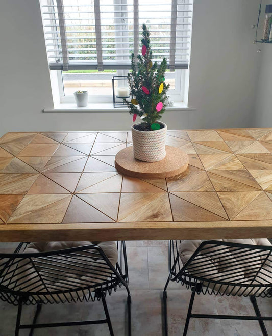 Glosy Wooden 6 Seater Folding Dining Table Only | Table for Kitchen | Dining Room Furniture | Mango Wood, Honey Finish