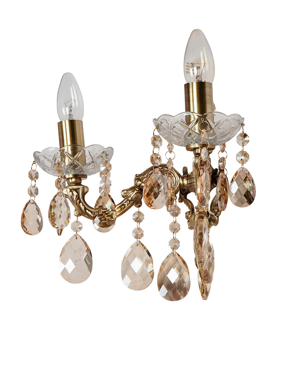 Brass Antique Cast Brass 2-Light Candelabra Wall Sconce – 33 cm
