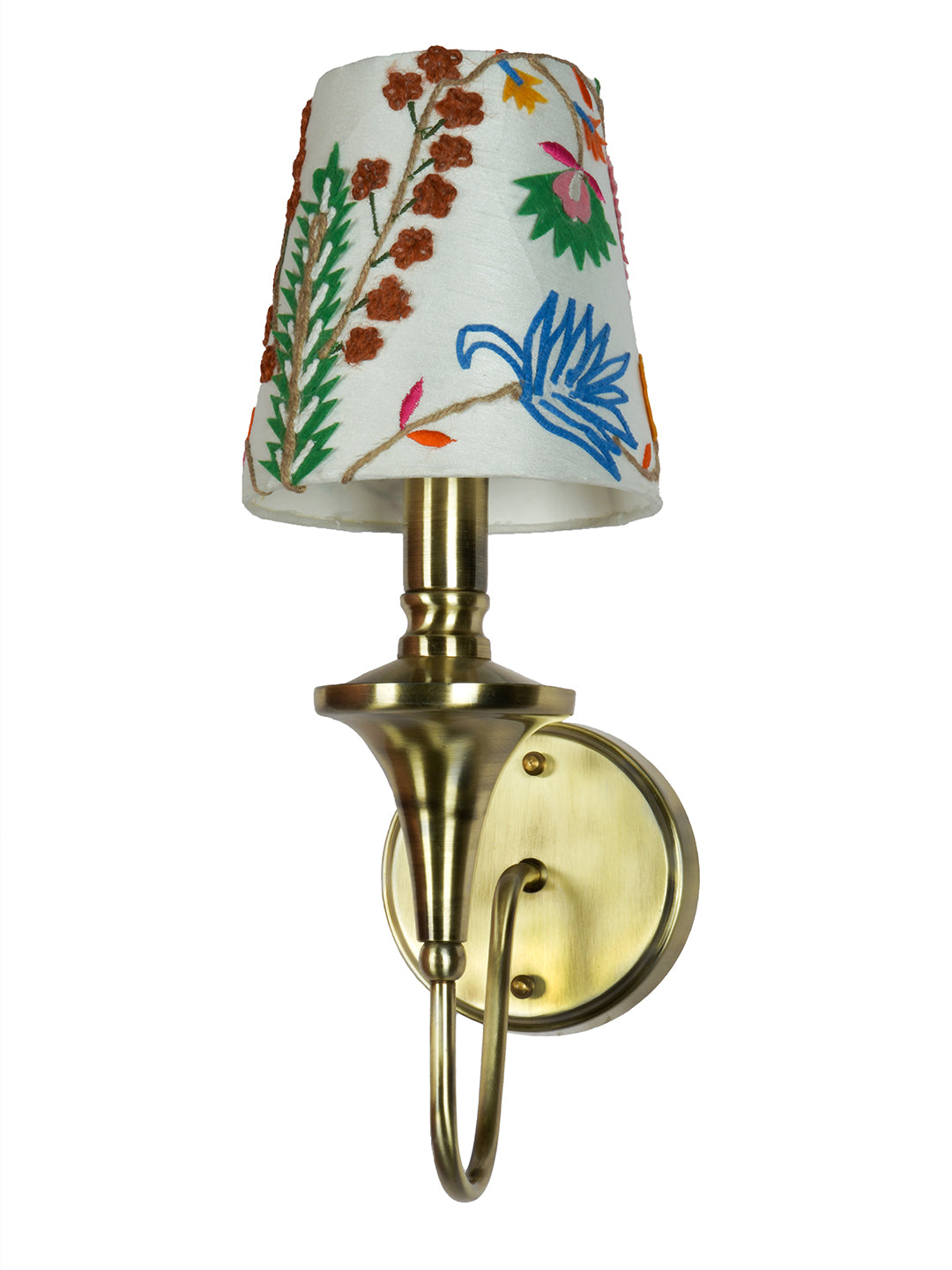 Brass Antique Fabric Brass 1-Light Wall Sconce – 40.6 cm