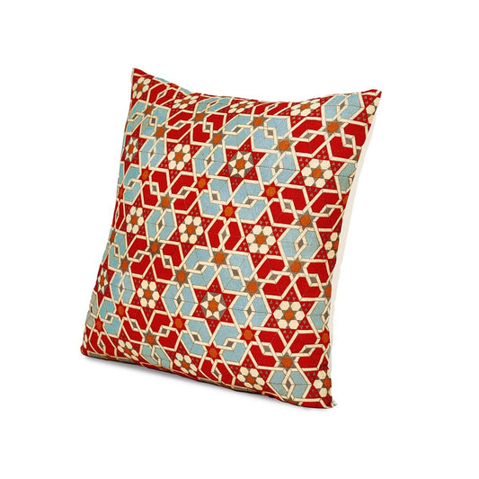 Zellij Islamic Geometrical Pattern Pillow Cover Earthy Cotton Blend