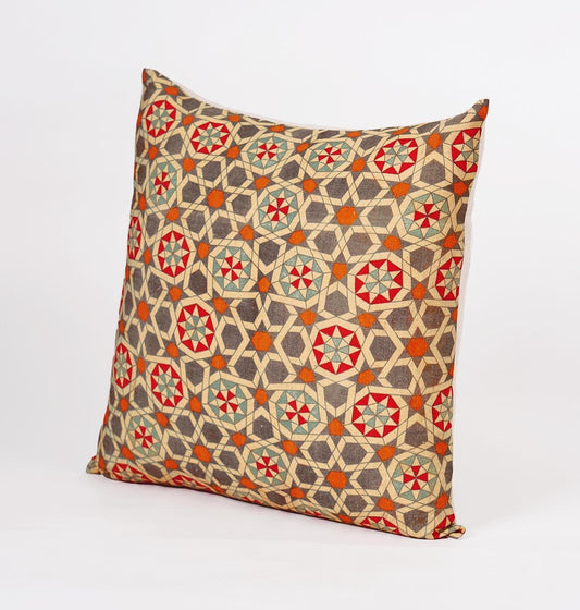 Zellij Islamic Geometric Pillow Cover – Earthy Flex Cotton Blend