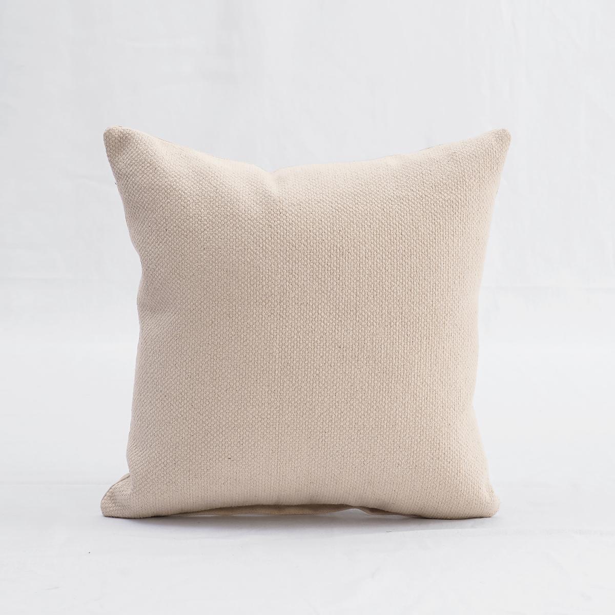 Off White Thick Texture Cotton Pillow Cover | Dhurrie Weave | Zip Closure | Multiple Sizes