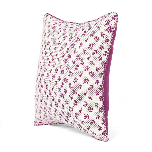 Plum Dominoterie Small Floral Print Cotton Cushion Cover | 16", 18", 20" & 24" | Zip Closure