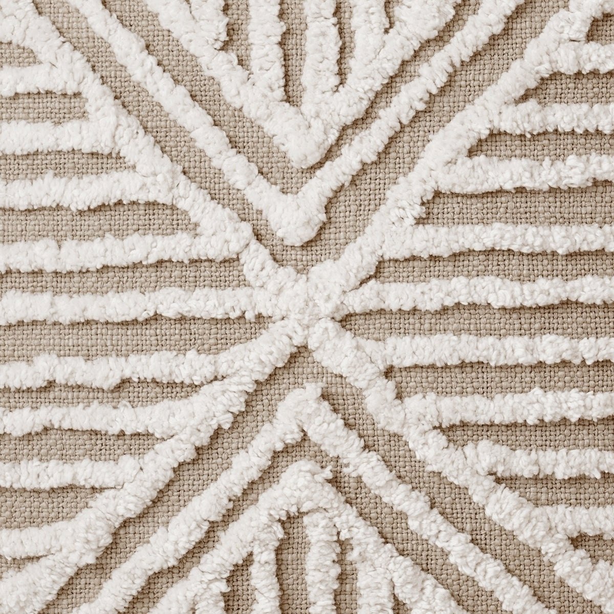 Zulu Inspired Tufted Off‑White & Beige Pillow Cover 18x18