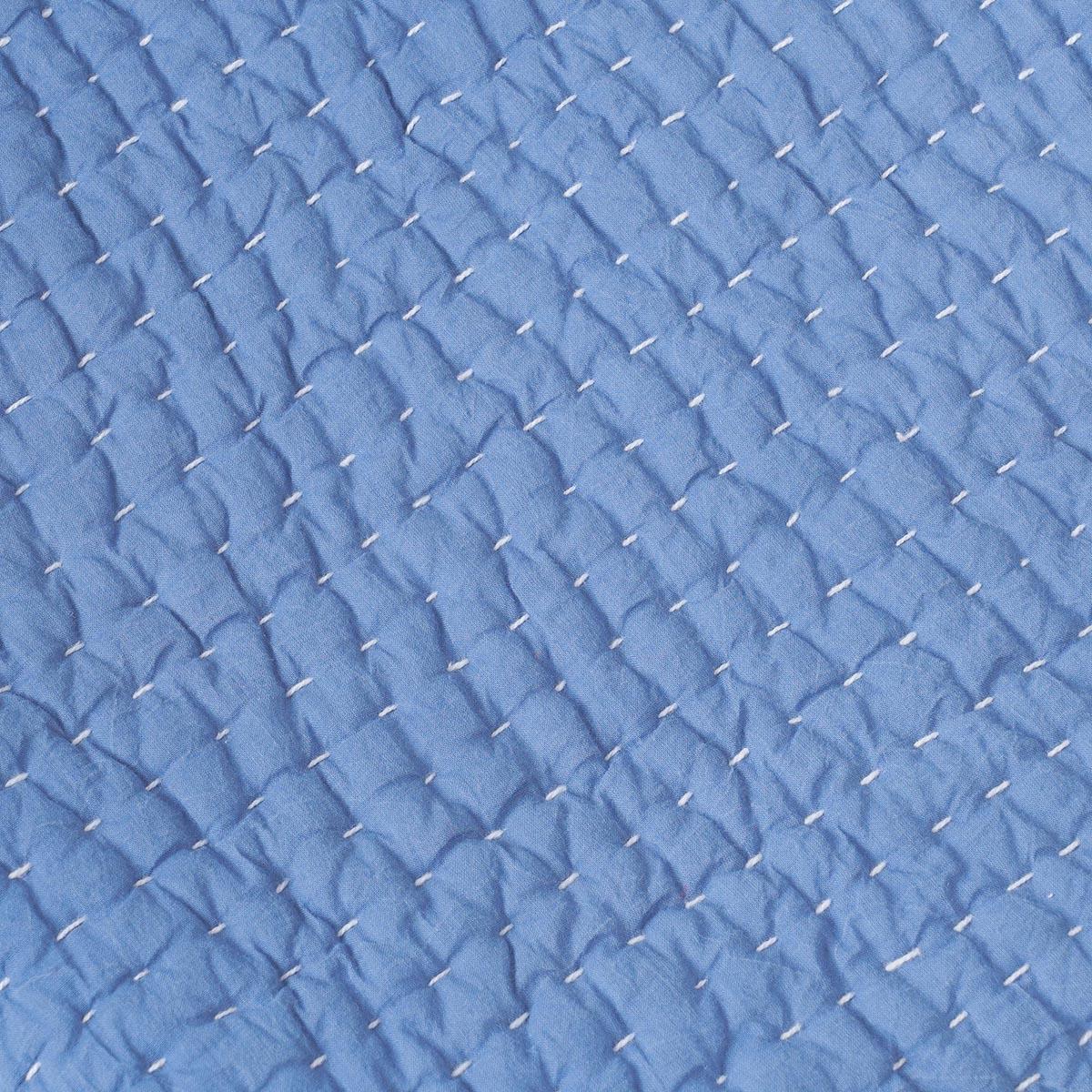 Stonewashed Denim Blue Quilted Throw Blanket 50x60 Inches