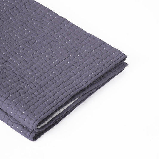 Lavender Hand Quilted Cotton Throw Blanket – Classic Stripe 130×150 cm