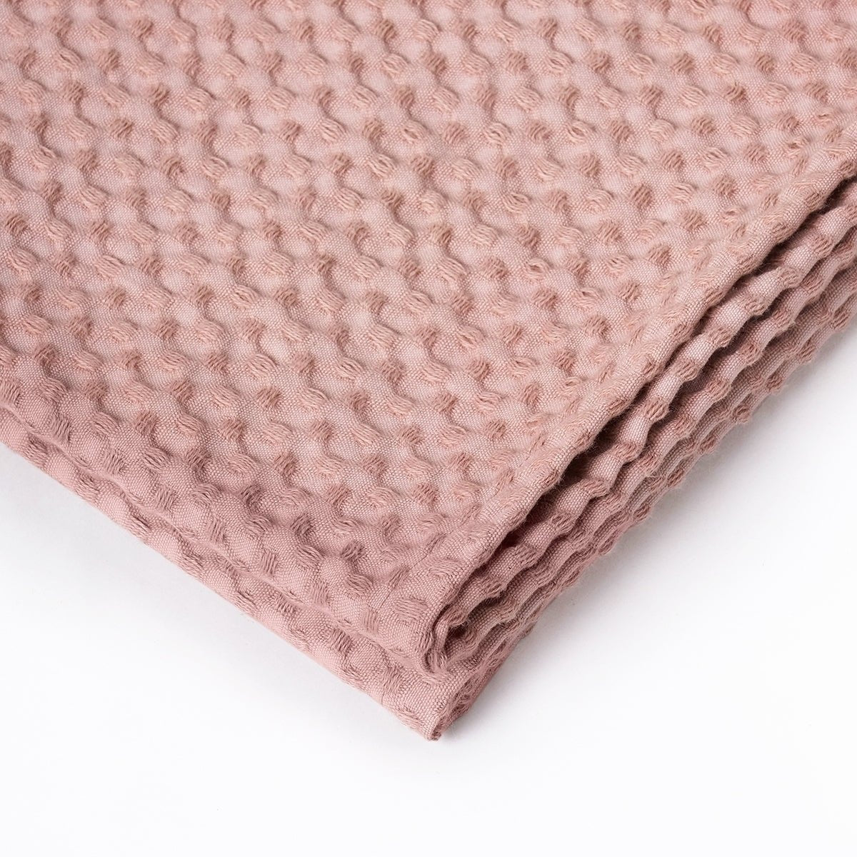 Old Rose Waffle Cotton Throw Blanket – Soft 130×150 cm