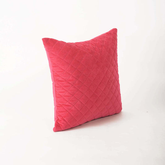 Hot Pink Quilted Velvet Pillow Cover Soft Solid Throw Pillow
