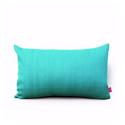 Turquoise Pure Dupioni Silk Pillow Cover – Vibrant Reversible Luxury