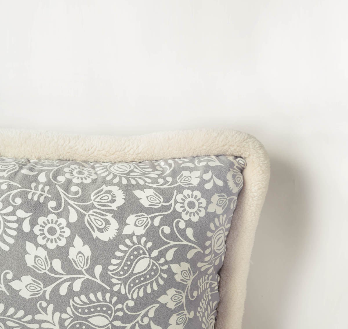 Grey Faux Suede Nordic Printed Cushion Cover – Scandinavian Pillow