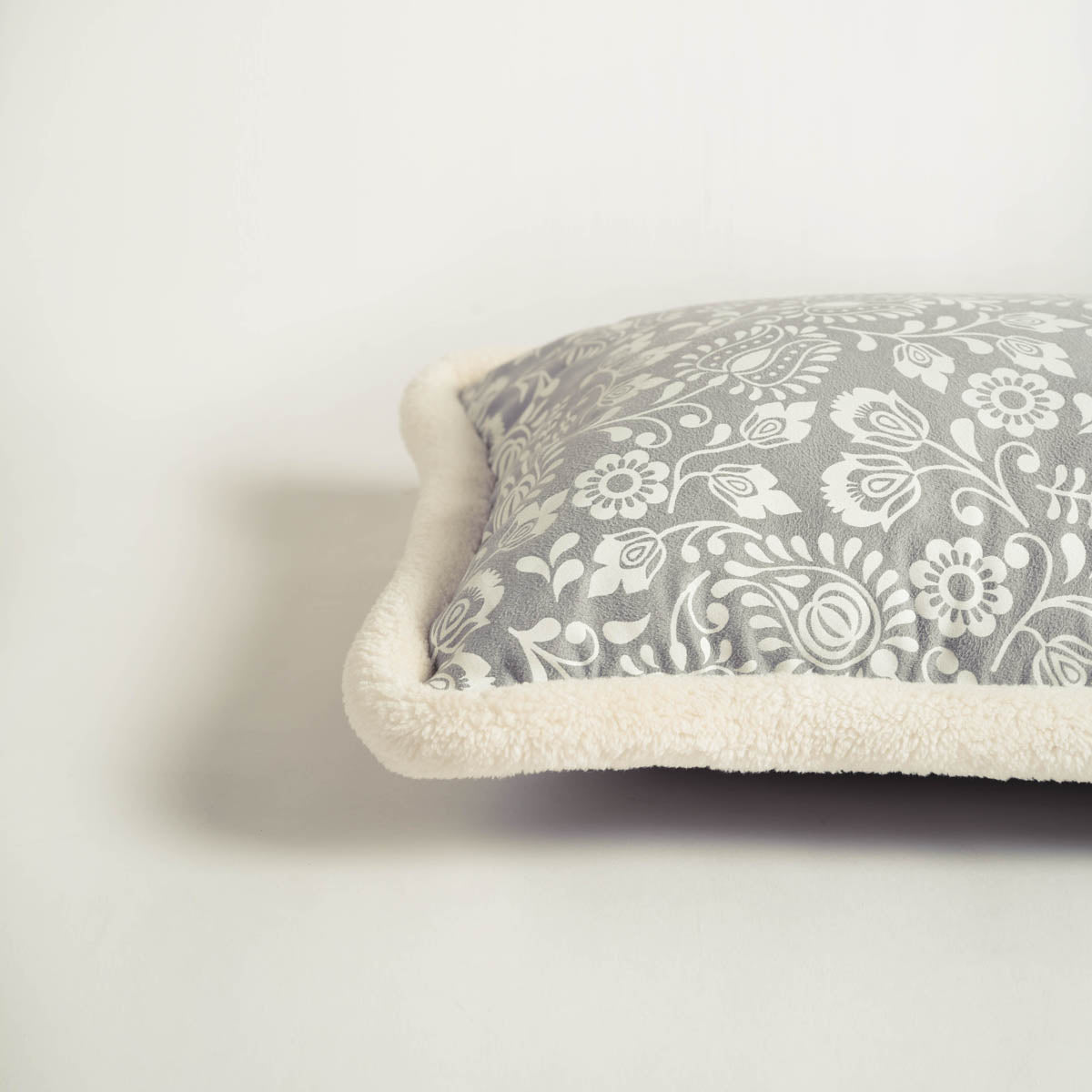 Grey Faux Suede Nordic Printed Cushion Cover – Scandinavian Pillow