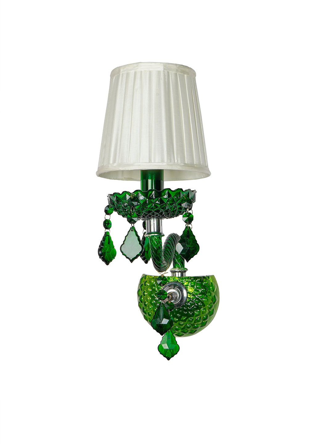 Green Glass 1-Light Wall Sconce – 38.1 cm