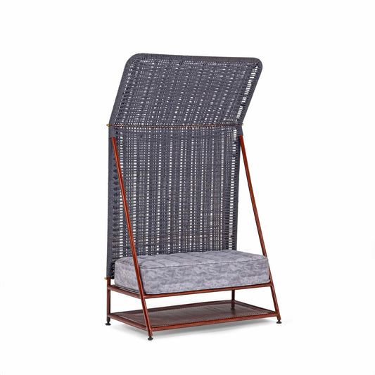 Bunaai Bench – Rose Gold & Grey Niwar Upholstered Seating