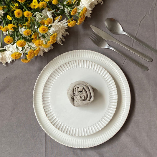 Elegant Ivory & Blue Side Plate – 20cm Diameter for Snacks