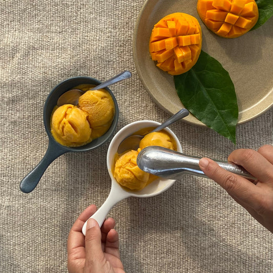 Pebble Stoneware Bowls Gift Set – Two Matte Olive & White