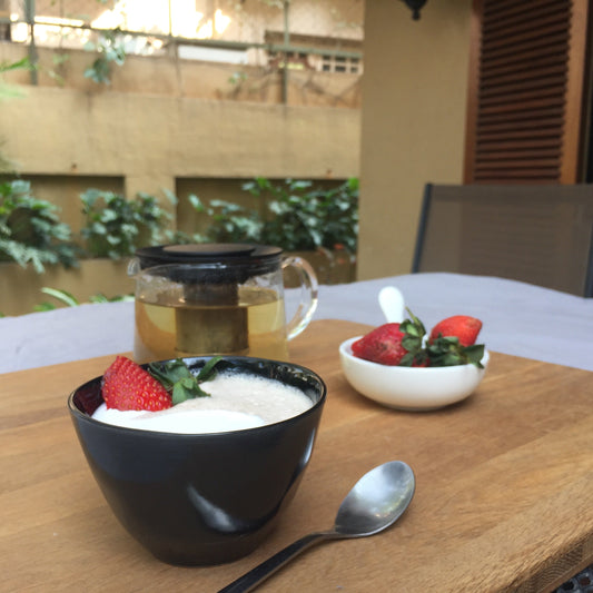 Elegant Handcrafted Blueberry Glazed Stoneware Dessert Bowls Set