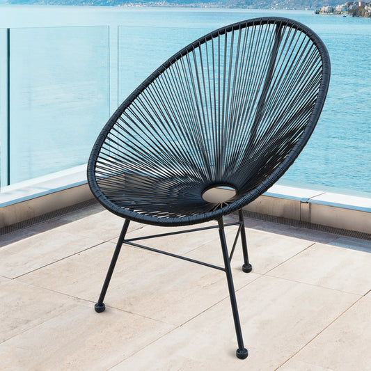 Durable PE Wicker Metal Frame Patio Chair: Ergonomic Outdoor Seating Comfort