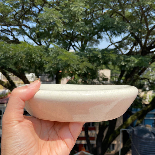 Douceur Handcrafted Stoneware Bowl – Elegant Inverted Plating for Desserts