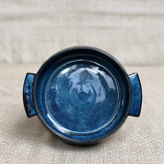 Elegant Autumn Whisper Ceramic Serving Bowl with Dual Handles