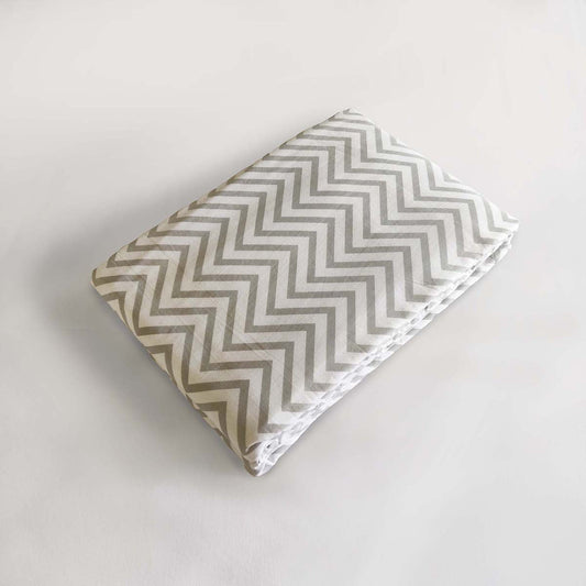 Grey Chevron Triple-Layer Cotton Dohar Blanket – Soft, Lightweight, Versatile