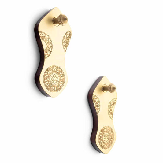Gold Finished Mandala Khadau Khooti Wooden Wall Hook