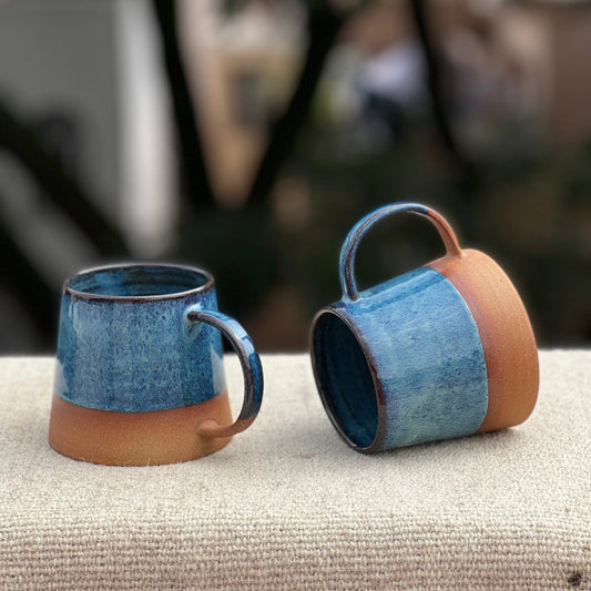 Cerulean Blue Ceramic Coffee Mug Set of Two – 250ml