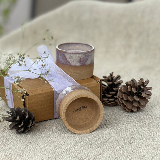 LUMIERES Elegant Clay Tea Light Holders Set of Two