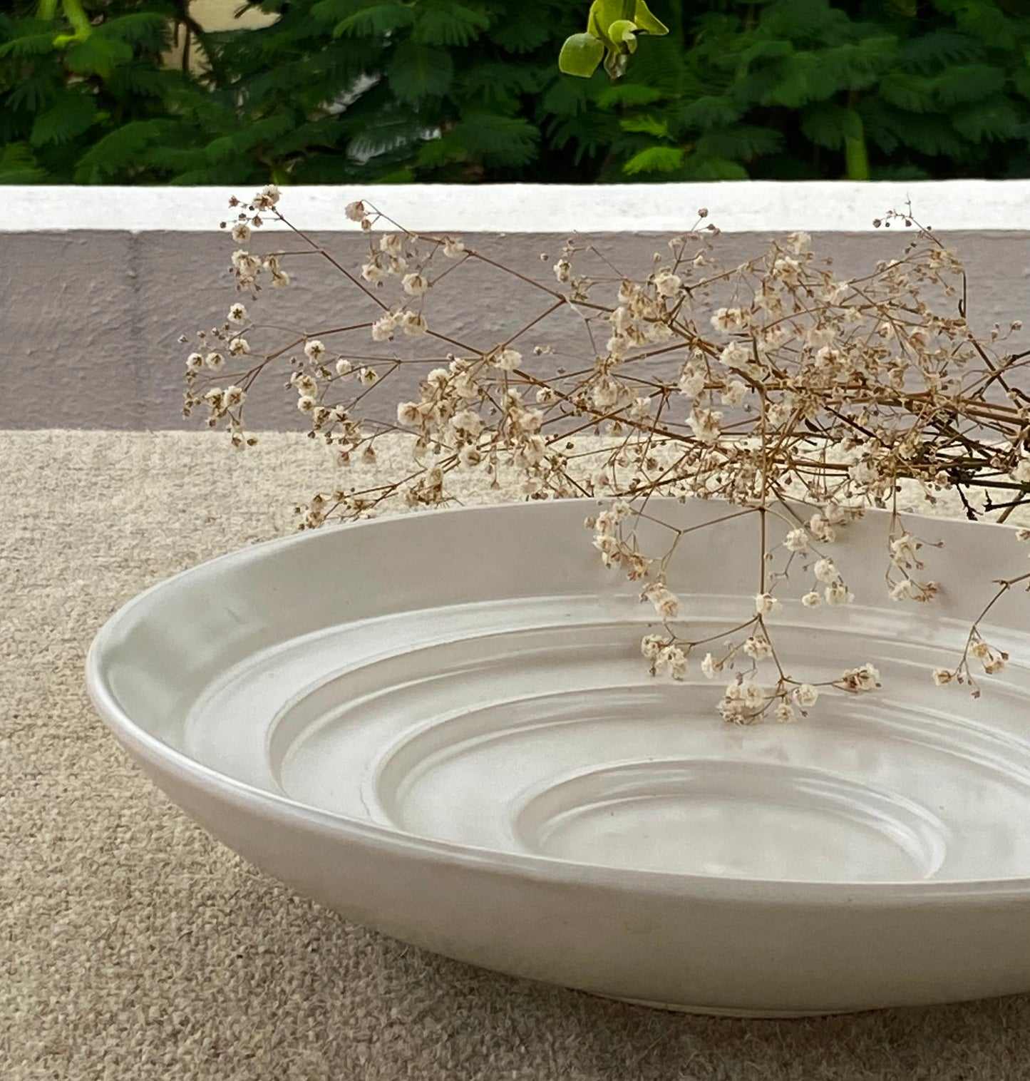 Bavadi Stepped Stoneware Bowl Handcrafted Indian Stepwell Design