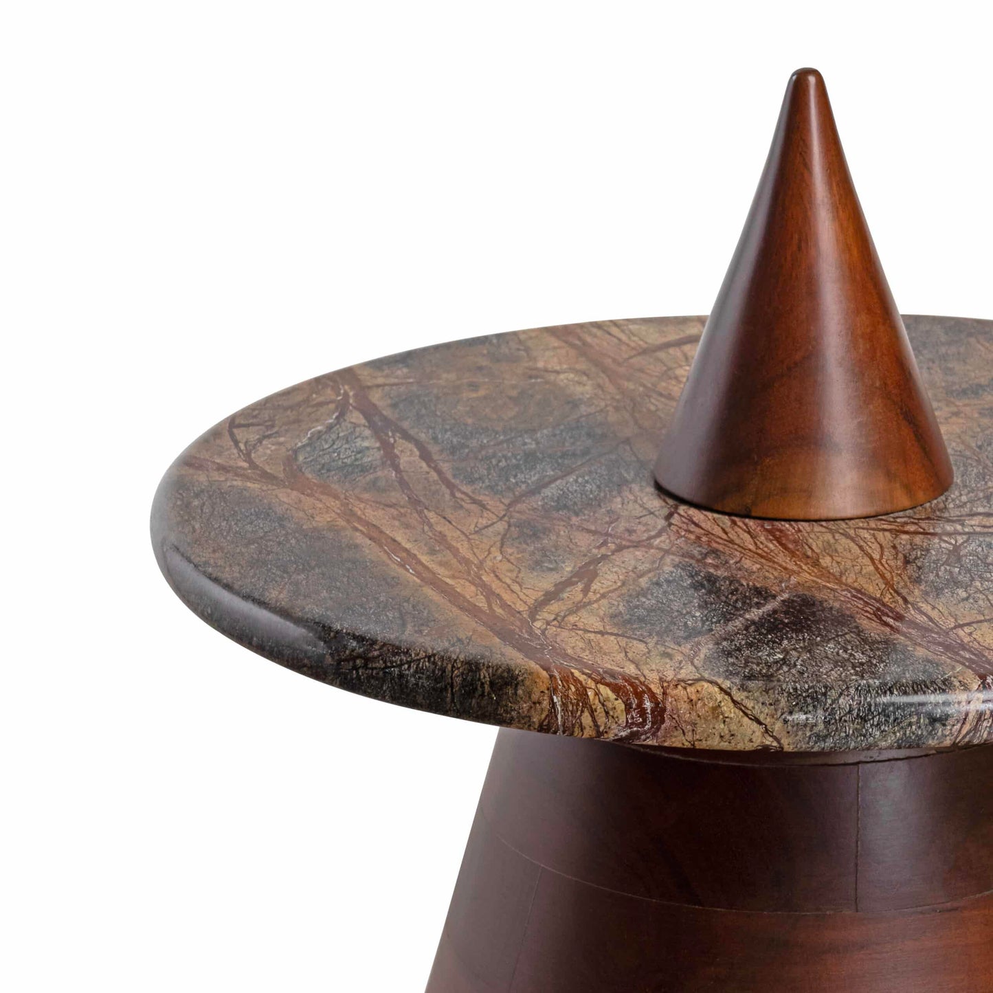 Handcrafted Bidasar Stone Pyramid Table with Removable Marble Top