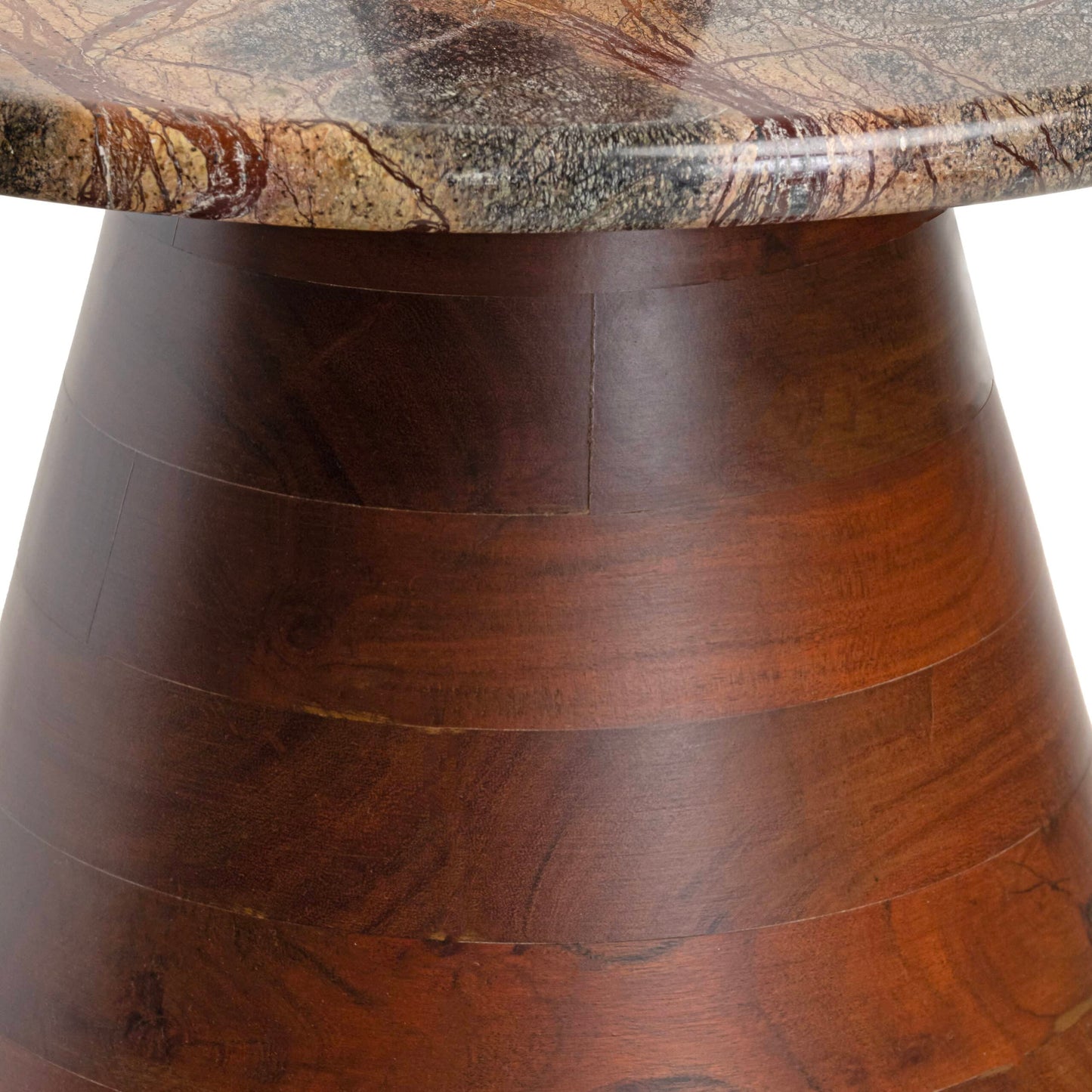 Handcrafted Bidasar Stone Pyramid Table with Removable Marble Top