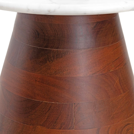 Luxurious Statuario Marble Pyramid Side Table with Removable Top