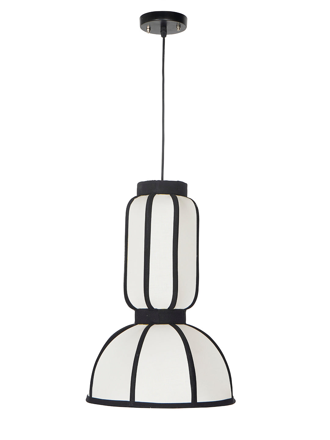 White Fabric 1-Light Capsule Pendant – 45.7 cm
