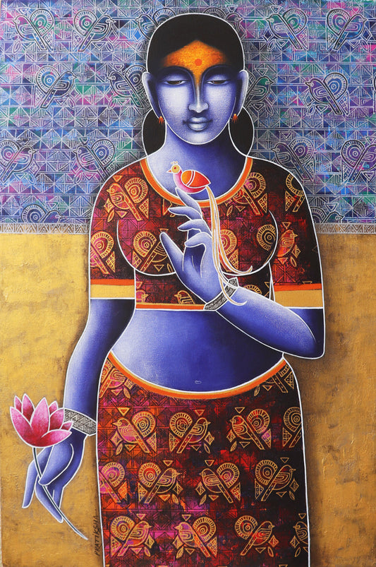 Celestial Beauty Sursundari Original Acrylic Painting by Pratiksha S Bothe